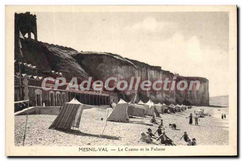 Postcard Old Mesnil Val casino and Cliff