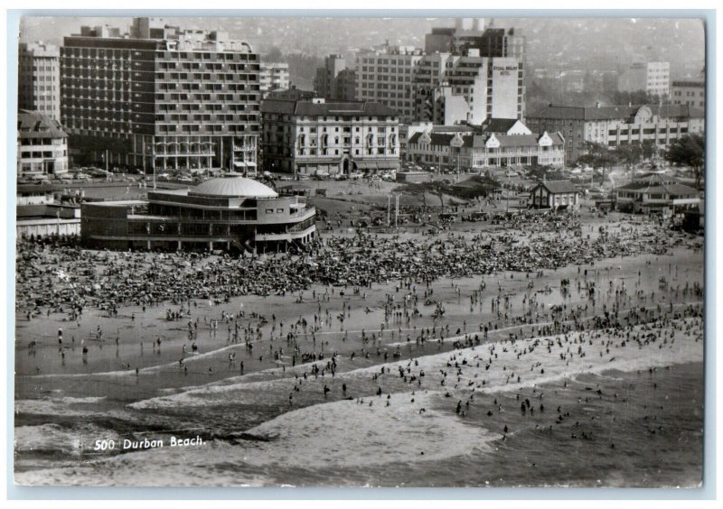 1958 Durban Beach Durban South Africa Vintage Posted RPPC Photo Postcard