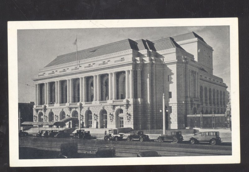 SAN FRANCISCO CALIFORNIA WAR MEMORIAL OPERA HOUSE 1920's CARS POSTCARD