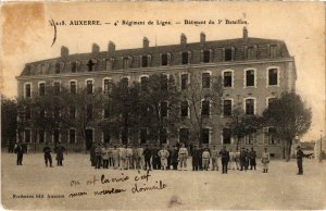 CPA Militaire - AUXERRE - 4e Regiment de Ligne - Batiment du 3e (91227)