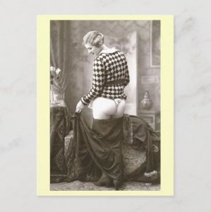 Nude Flapper, 1910s Risque French  Erotica Adult Vintage Inspired Postcard