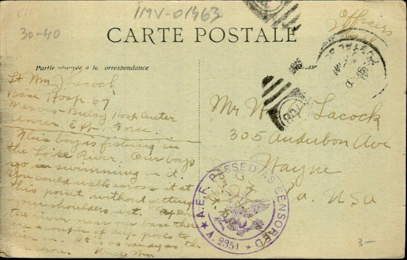 IMV01463 france charite sur loire bridge us military censorship officers mail