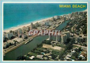 Modern Postcard Miami beach aerial panoramic view of exciting Miami