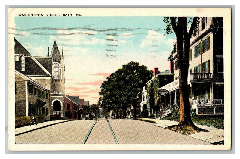 1942 Washington Street Bath ME. Maine Vintage Standard View Postcard