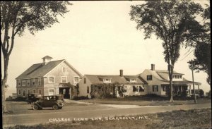 Searsport Maine ME College Club Inn Classic Car Real Photo Vintage Postcard