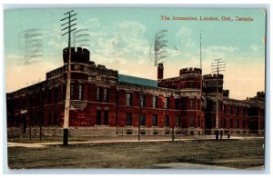 1914 The Armouries Building London Ontario Canada Antique Posted Postcard