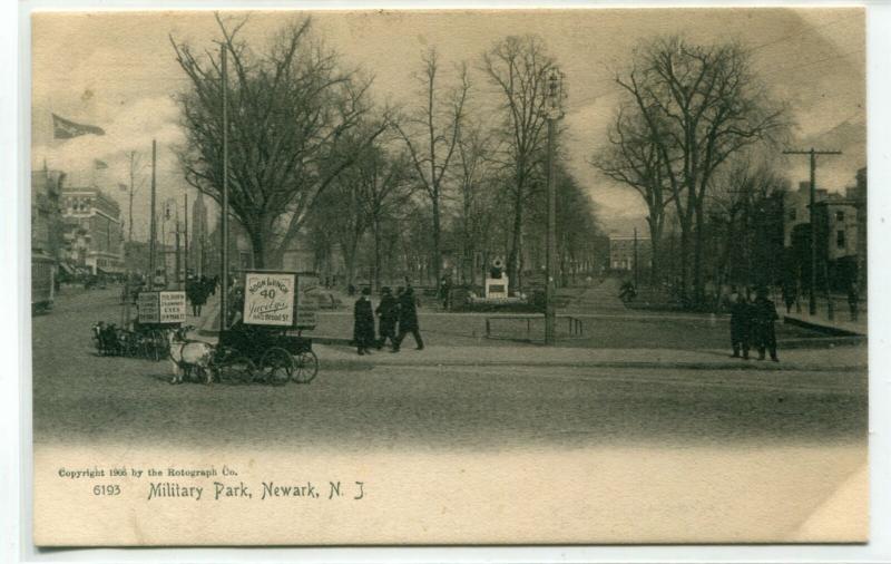 Military Park Newark New Jersey 1907c Rotograph postcard