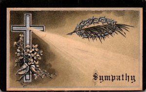 Sympathy Card With Silver Cross 1912