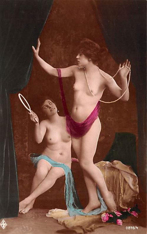 French Tinted Nude Postcard Unused 