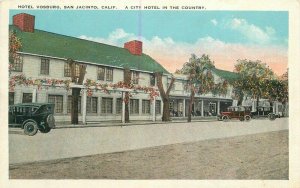 California San Jacinto Hotel Vosburg autos Montgomery C-1910 Postcard 22-815