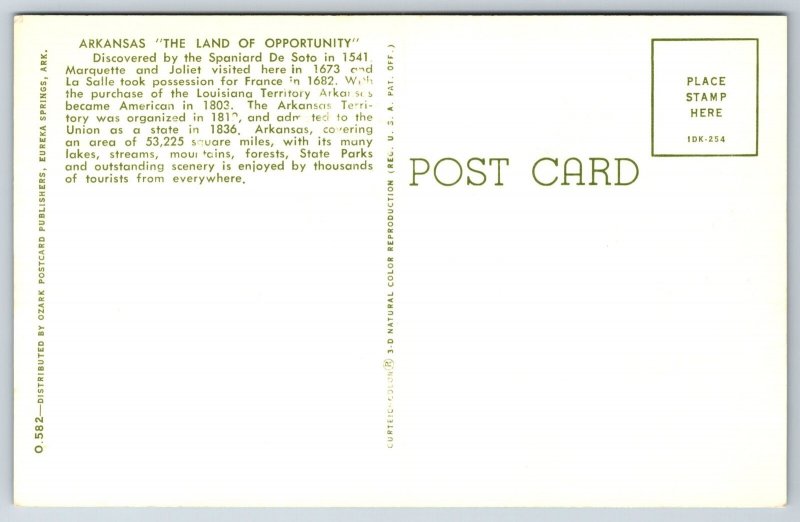 Greetings From Arkansas~Multi-View In Large Letters~Curt Teich Postcard