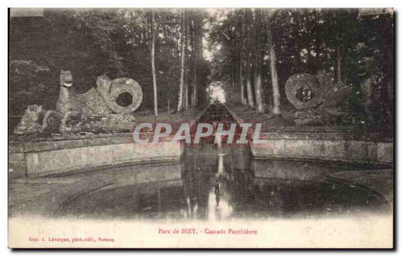 Old Postcard From Bizy Park Waterfall Penthievre