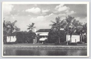 Miami Florida~Home of Robert D Slater La Gorce Island B&W~Vintage Postcard