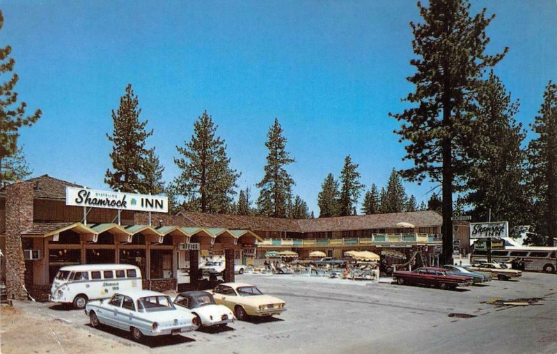 SHAMROCK INN Roadside LAKE TAHOE Stateline CA 1960s Chrome RARE Vintage Postcard