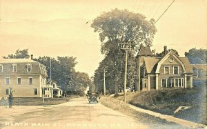 Monmouth ME North Main Street Gas Pumps Old Car Real Photo Postcard