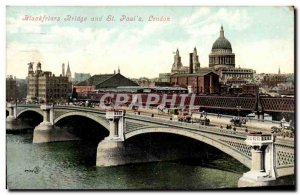 Postcard Old Blaokfriars London Bridge And St Paul s