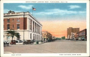 Tuscaloosa Alabama AL Broad Street Post Office Vintage Postcard