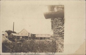 Athens Maine ME 1947 Cancel Lumber Mill Logging Real Photo Vintage Postcard