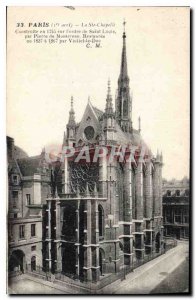 Old Postcard Paris I stopped Ste Chapel built in 1245 on the order of St. Lou...