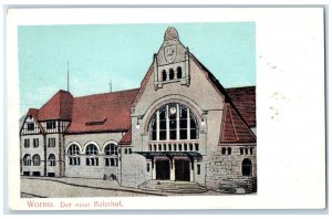 c1905 Der Neue Bahnhof Worms Hauptbahnhof Germany Antique Unposted Postcard