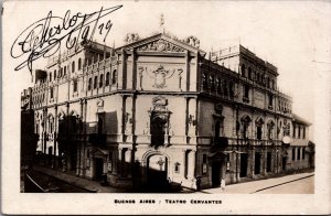 Argentina Buenos Aires Teatro Cervantes Vintage RPPC C130