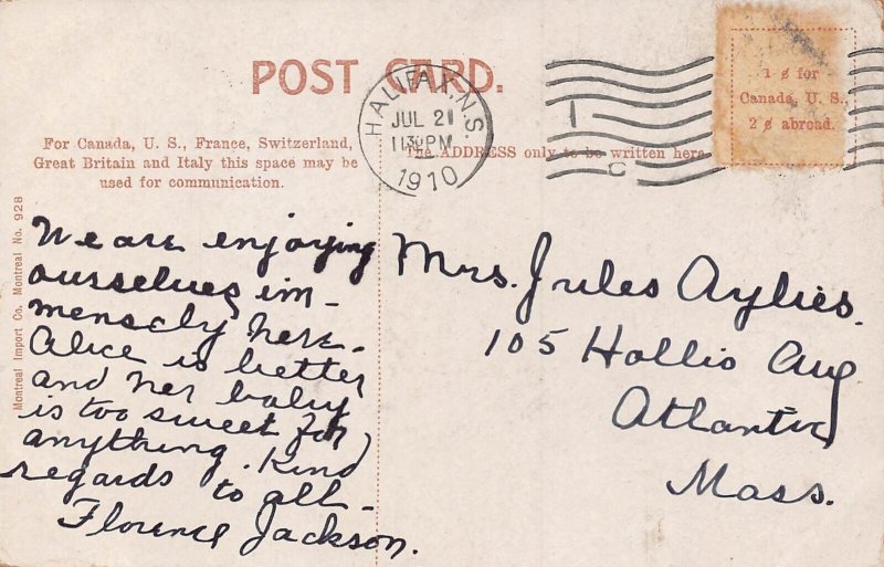 HALIFAX NOVA SCOTIA CANADA~GOVERNMENT HOUSE~1910 POSTCARD