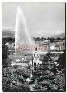 Modern Postcard Geneva Brunswick Monument and the water jet