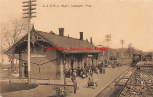 MI, Coldwater, Michigan, LS & MS Railroad Station, 1910 PM, FJ Reed Pub