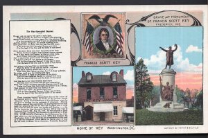 Patriotic Star-Spangled Banner Francis Scott Key Home of Key Grave and Monument