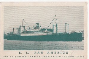 Postcard Ship SS Pan America Rio de Janeiro Santos Montevideo Buenos Aires