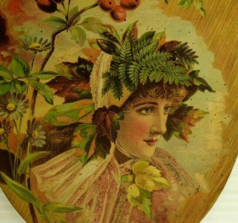 1880's Die-Cut Painters' Palette Mark's Bros. Lovely Lady Fruit Fab! 7S