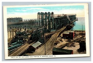 Vintage 1920's Postcard The C&O Rail Yard Coal Pier #9 Newport News Virginia