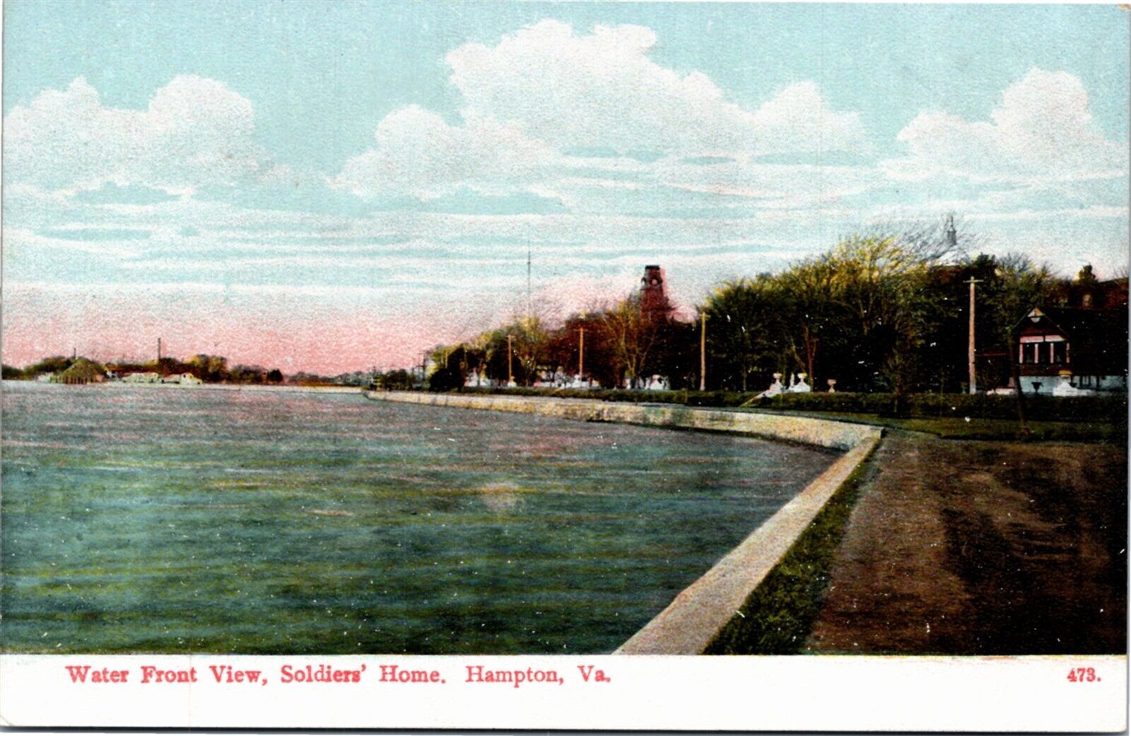 Vintage Postcard VA Hampton Water Front View Soldiers' Home Veterans ...