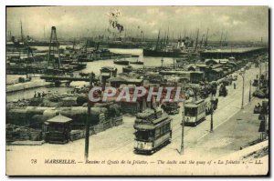 Old Postcard Marseille basins and docks of Joliette