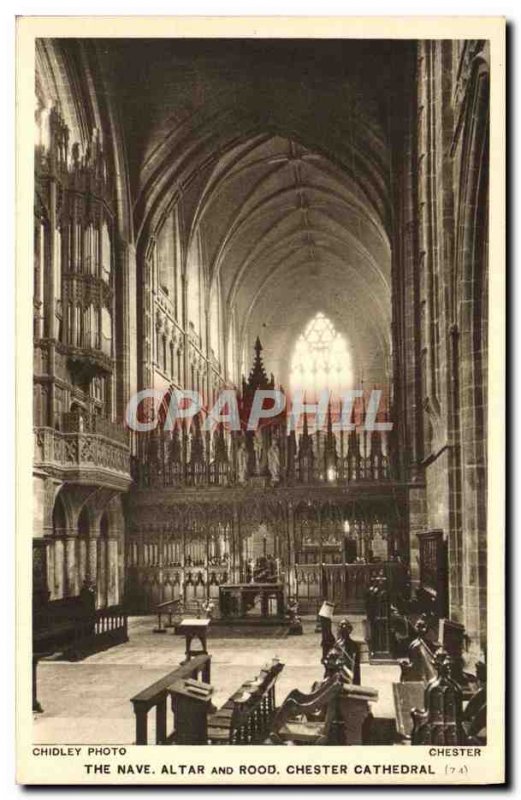 Postcard The Old Nave Altar And Rood Chester Cathedral