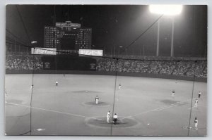 Jingu Stadium Tokyo Japan RPPC Japanese Baseball Game At Night Postcard W23