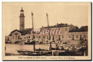 Postcard Old Customs Customs Le Grau du Roi l & # 39ancien lighthouse and Cus...