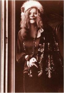 Janis Joplin in Cape and Hat Laughing Modern Postcard