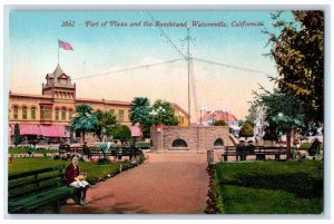 View Of Part Of Plaza Park And The Bandstand Watsonville California CA Postcard 