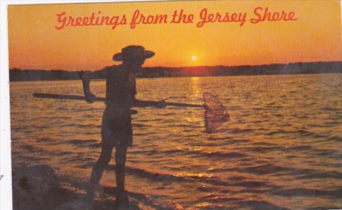 New Jersey Greetings From The Jersey Shore Crabbing As The Sun Goes Down