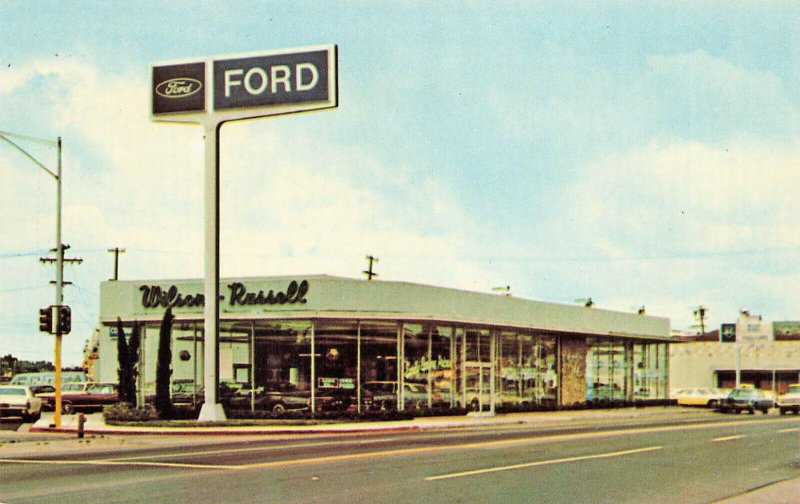 Vallejo CA Wilson-Russell Ford Sales Dealership Postcard 