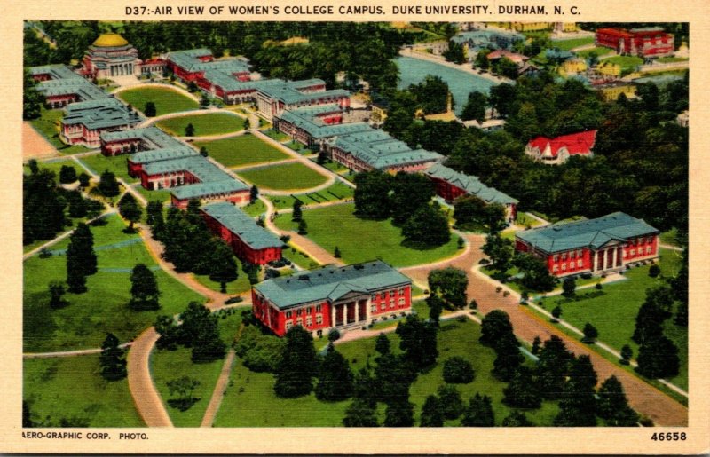 North Carolina Durham Duke Universiity Aerial VIew Of Women's College Ca...