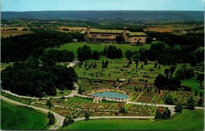 Vtg Hershey Pennsylvania PA Aerial View of Hotel Rose Garden Arboretum Postcard