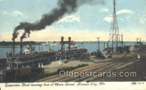 Excursion Boat leaving Foot Of Main Street Ferry Boats, Ship Unused light gli...
