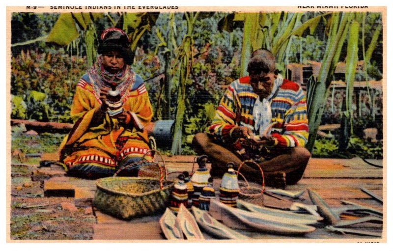 Seminole Indian  -making toys and trinkets with Native Wood