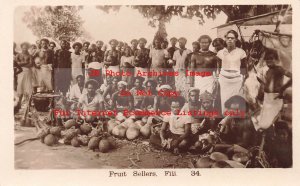 Fiji, RPPC, Native Fruit Sellers, Photo No 34