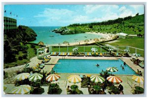 Bermuda Postcard Sonesta Beach Hotel Pool View from Terrace 1971 Vintage