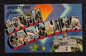 SC Greeting from SOUTH CAROLINA Large Letter Postcard