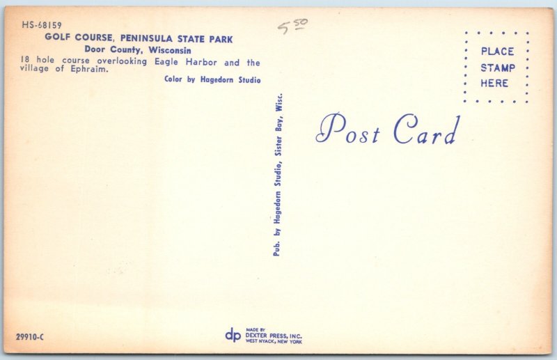 c1960s Peninsula State Park, WI Golf Course Eagle Harbor Ephraim Flag A378