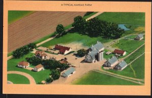 Aerial View A Typical Kansas Farm Landscape - LINEN